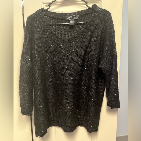🚨CLEARANCE 0124-21 KIKIT Original, 3/4 sleeve, sequin knit sweater, Medium - Picture 1 of 2